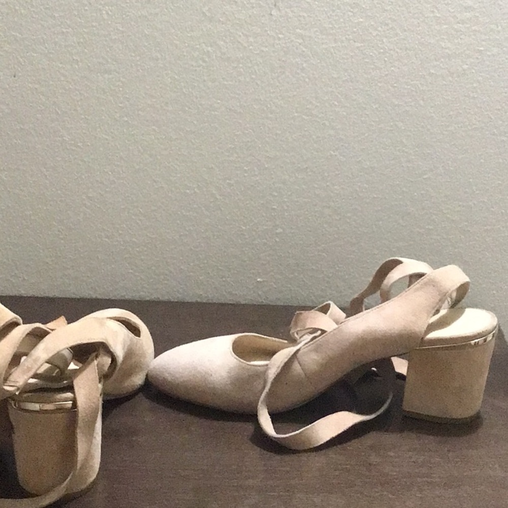 Suede sling backs with wraparound